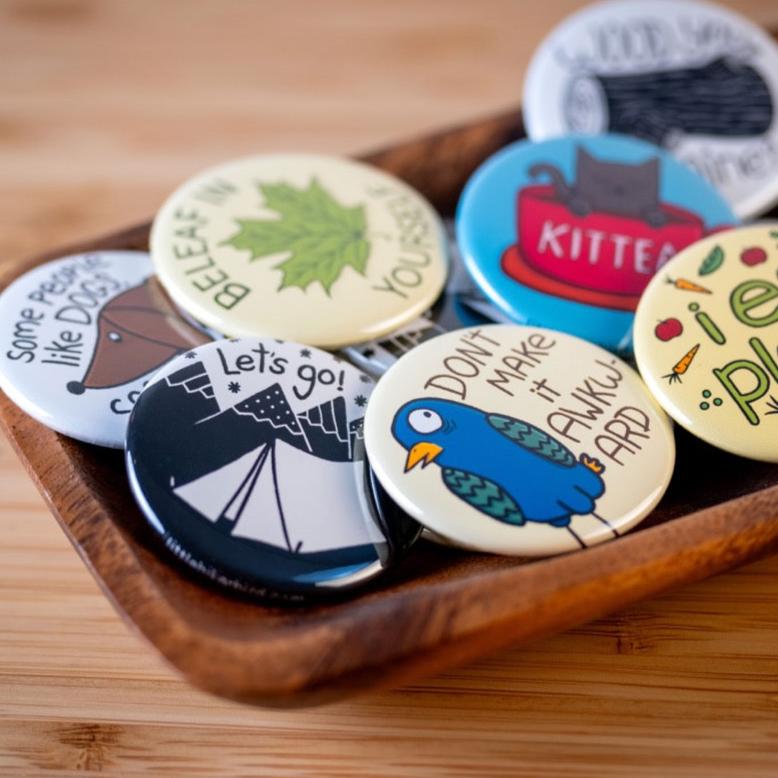 Yay Veggies Pin Back Button Pin