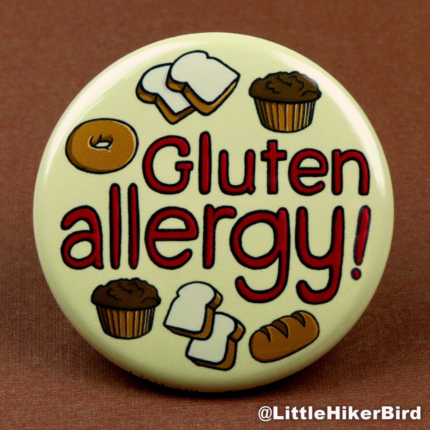 Gluten Allergy Button Pin
