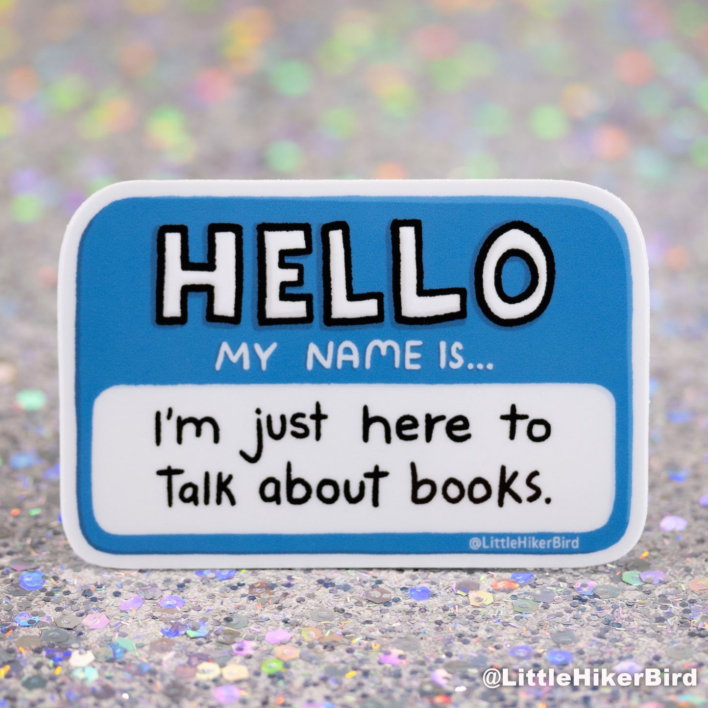 Hello My Name is Books Vinyl Sticker