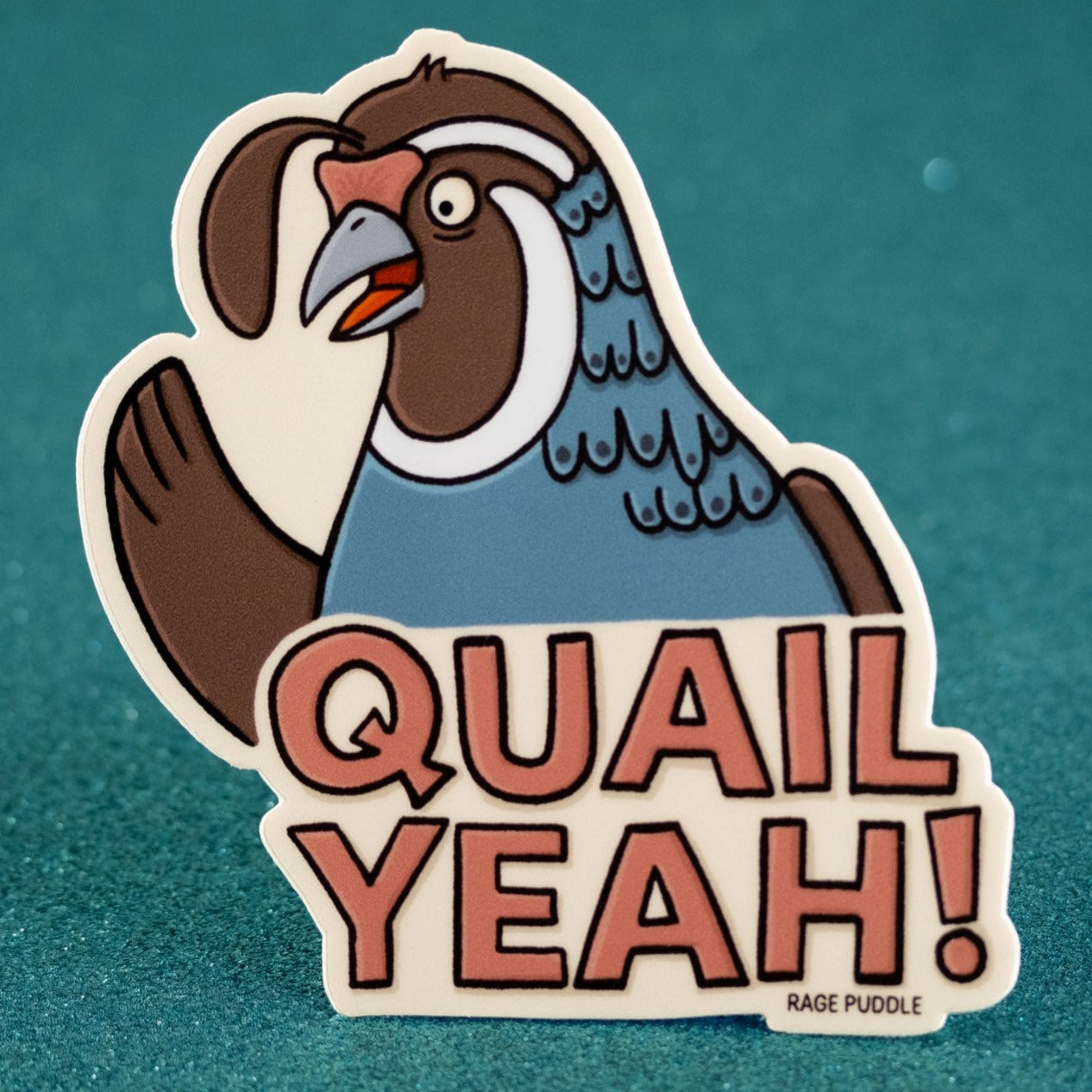 Quail Yeah Bird Vinyl Sticker