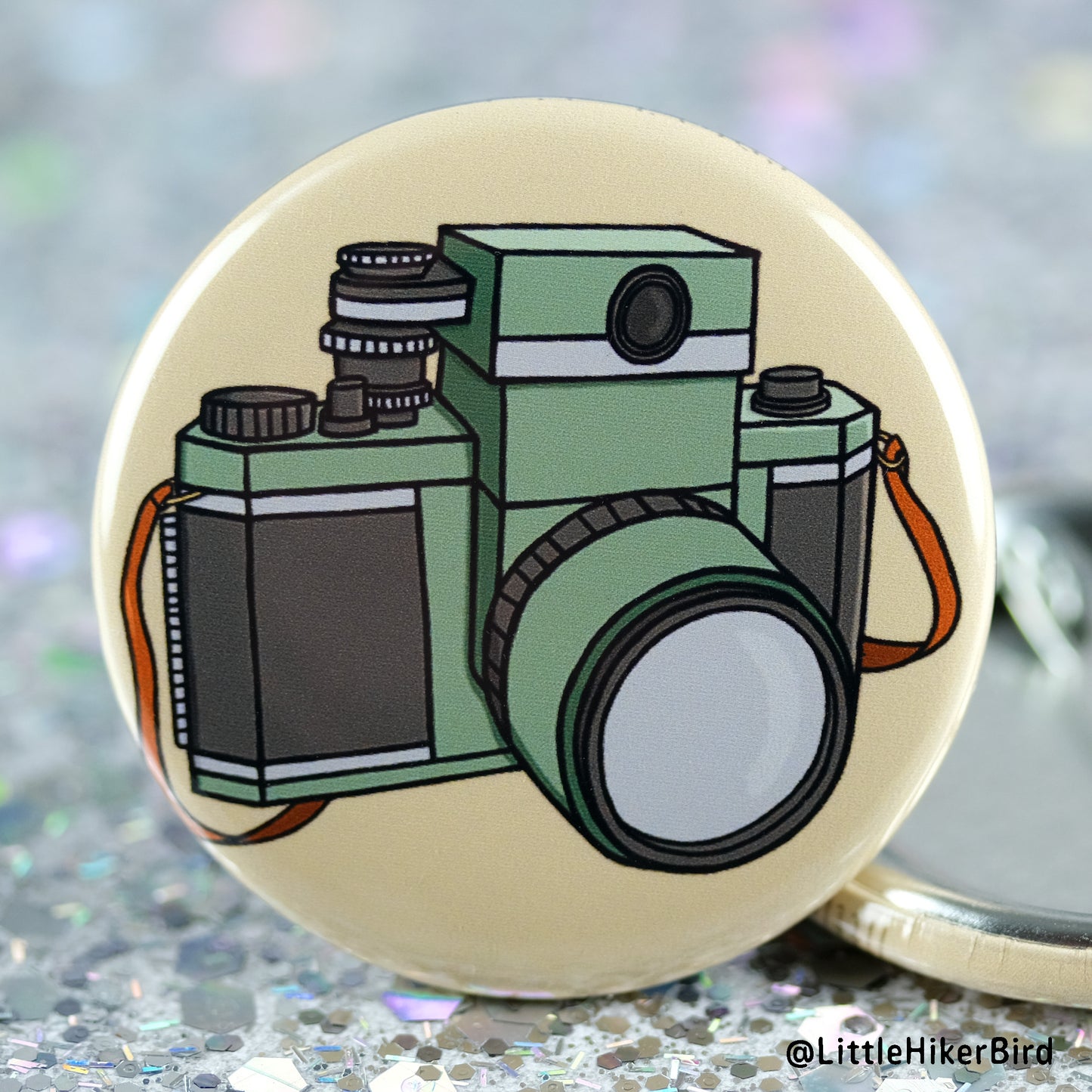 Vintage SLR Camera Pin Back Button Pin