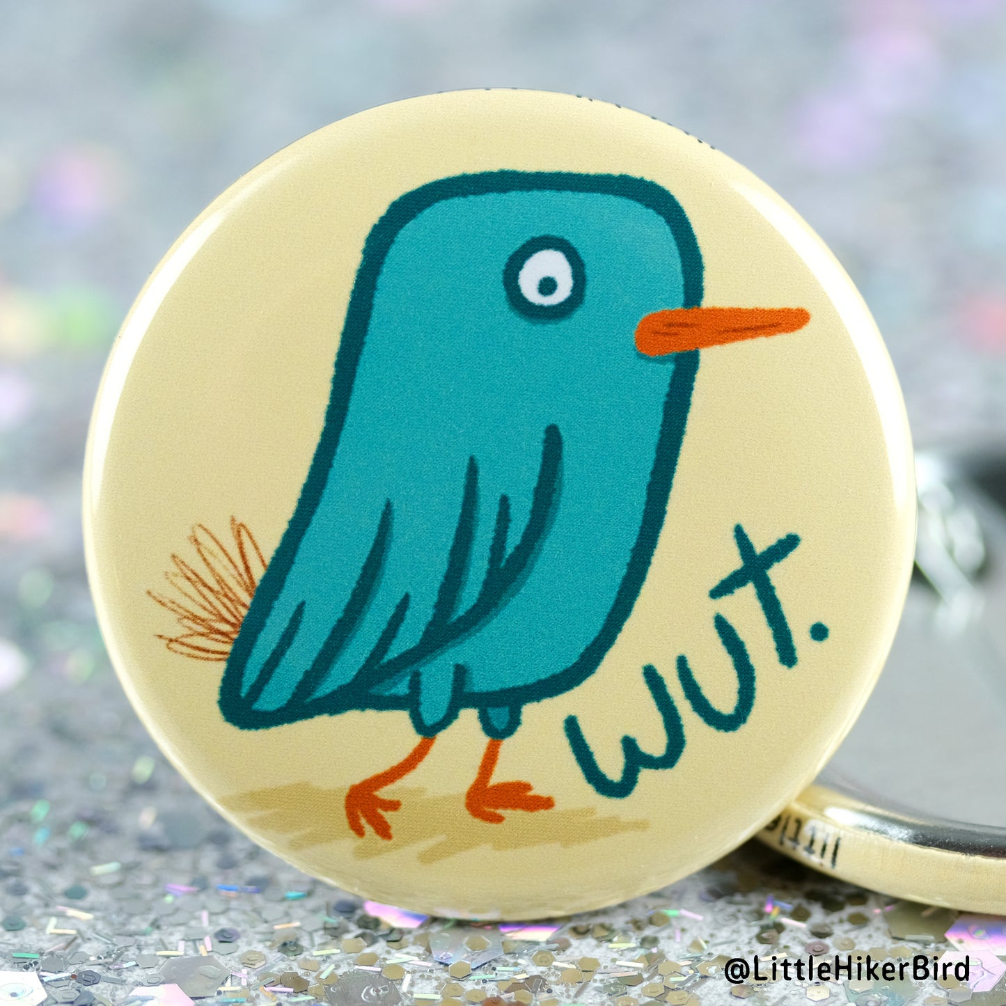 Wut Bird Pin Back Button Pin