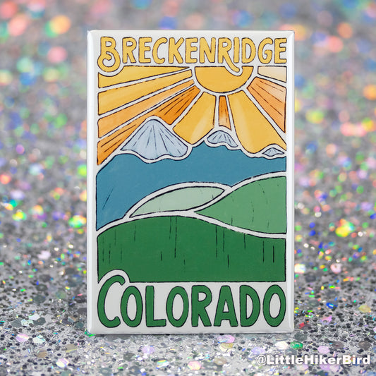 Breckenridge, Colorado Fridge Magnet - Mountain Sketch
