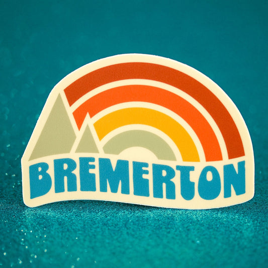 Bremerton Rainbow Sunset Vinyl Sticker