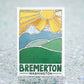 Bremerton, Washington - Fridge Magnet - Mountain Sketch