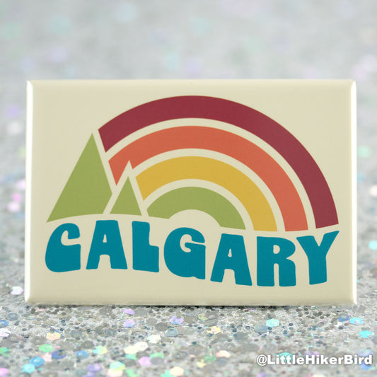 Calgary Fridge Magnet - Vintage Sunset