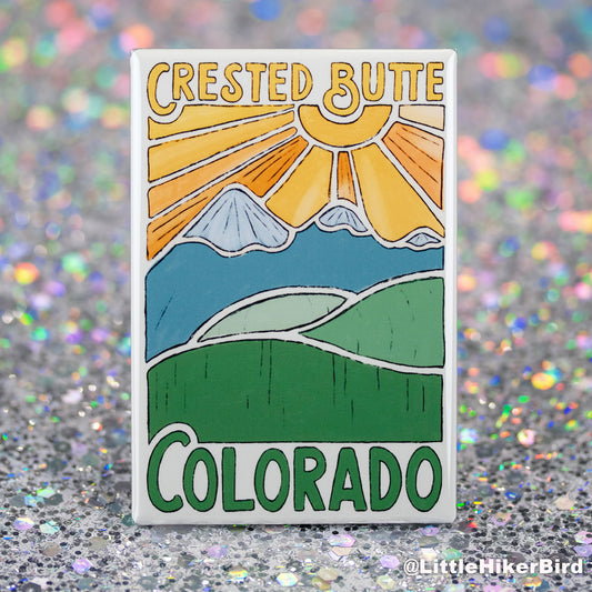 Crested Butte, Colorado Fridge Magnet - Mountain Sketch