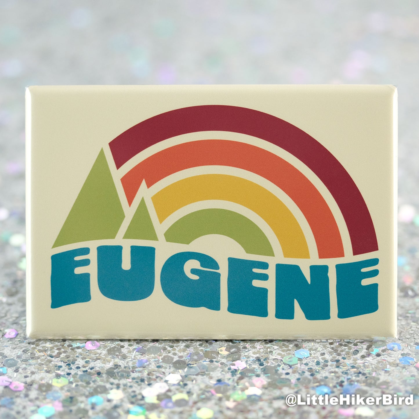 Eugene Fridge Magnet - Vintage Sunset Trees