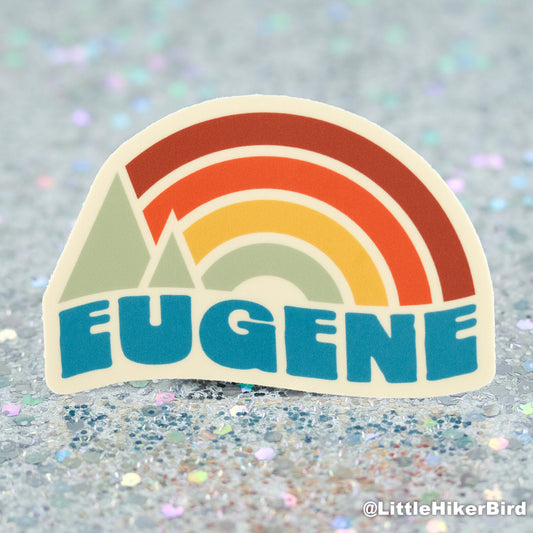 Eugene, Oregon Vintage Sunset Vinyl Sticker