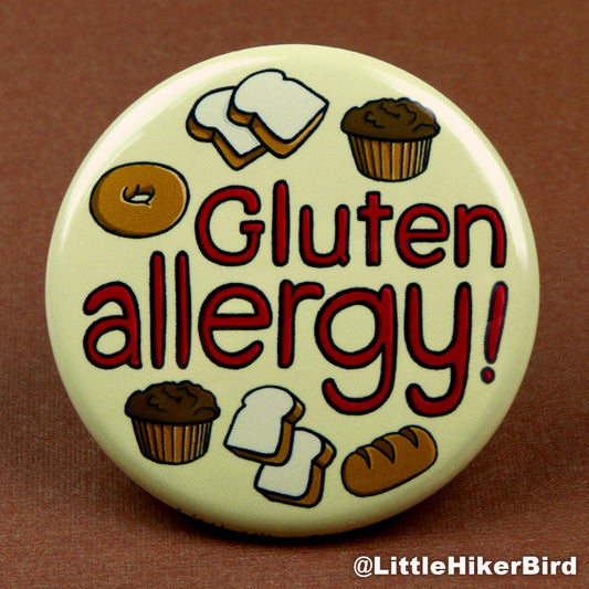 Gluten Allergy Button Pin