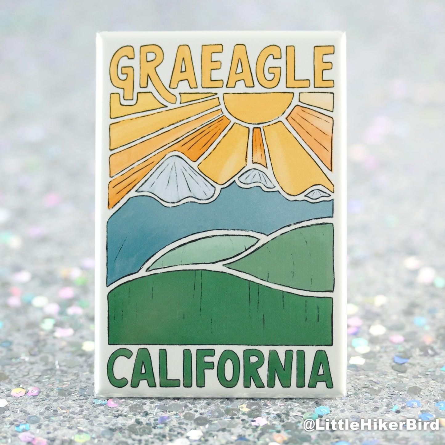 Graeagle Fridge Magnet - Mountain Sketch