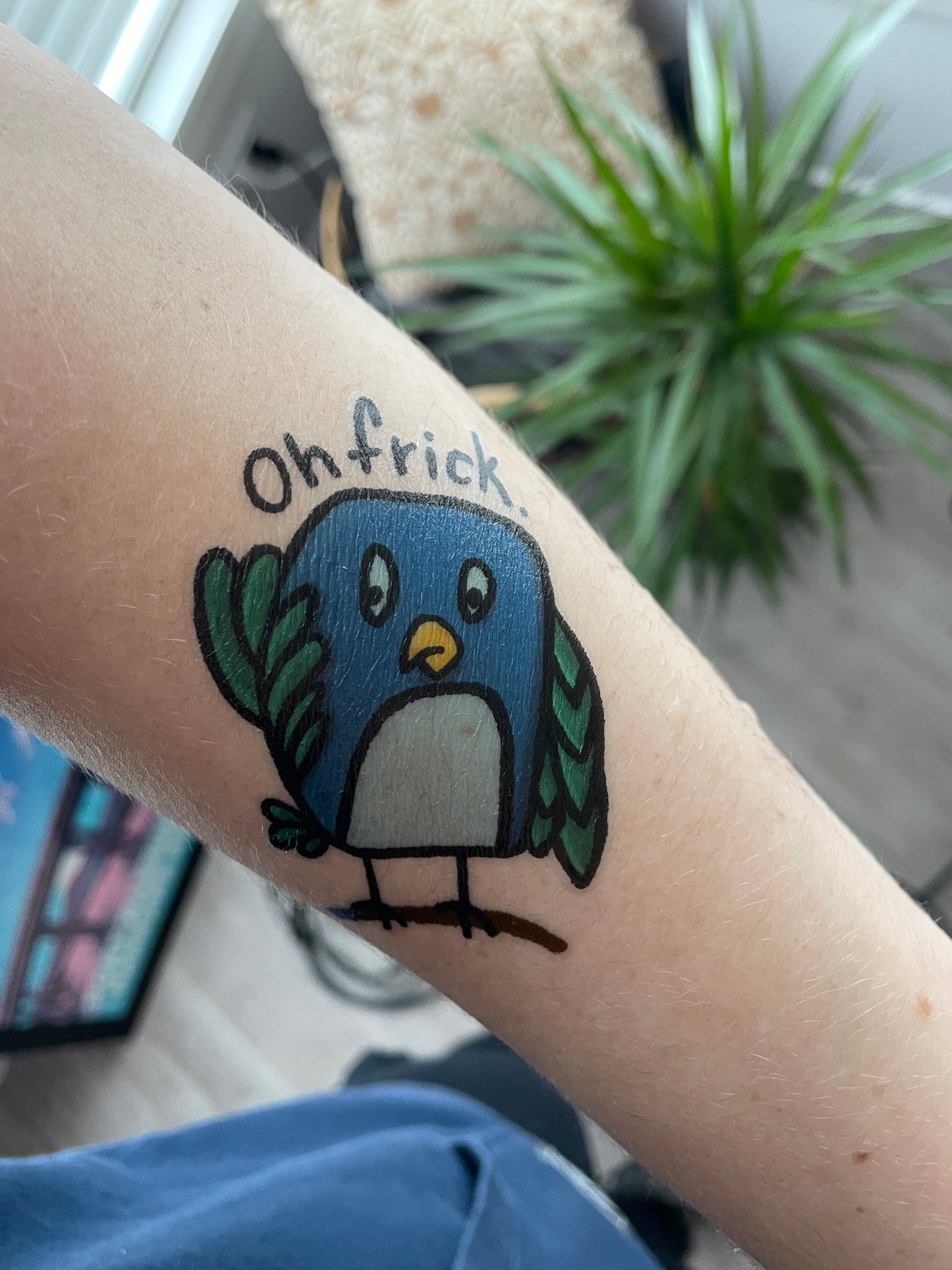 Oh frick Bird Temporary Tattoo!