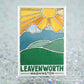 Leavenworth, Washington - Fridge Magnet - Mountain Sketch