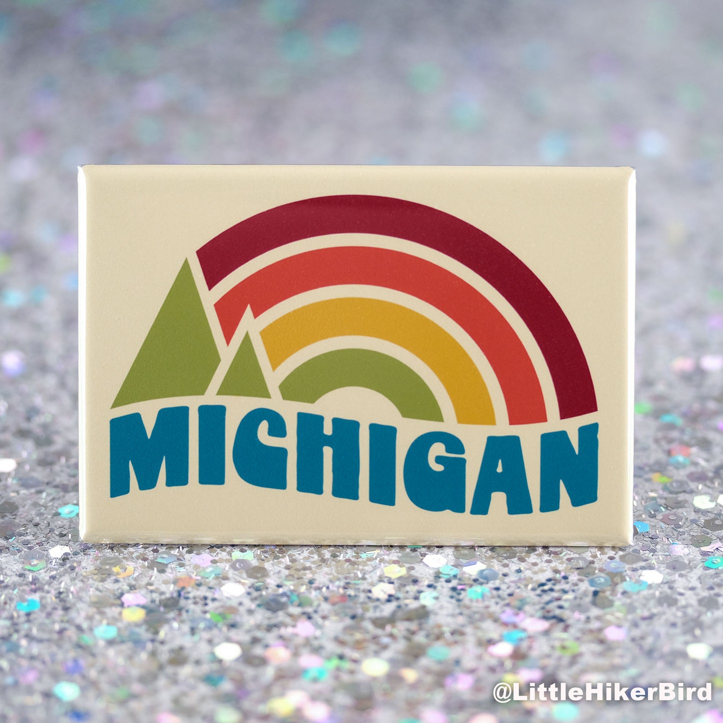 Michigan Fridge Magnet - Vintage Sunset
