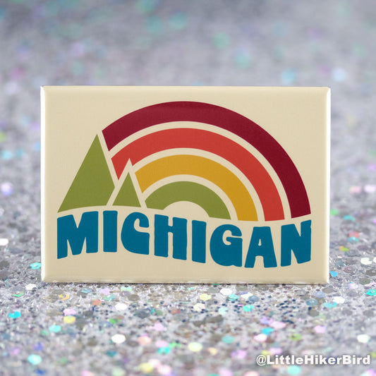 Michigan Fridge Magnet - Vintage Sunset