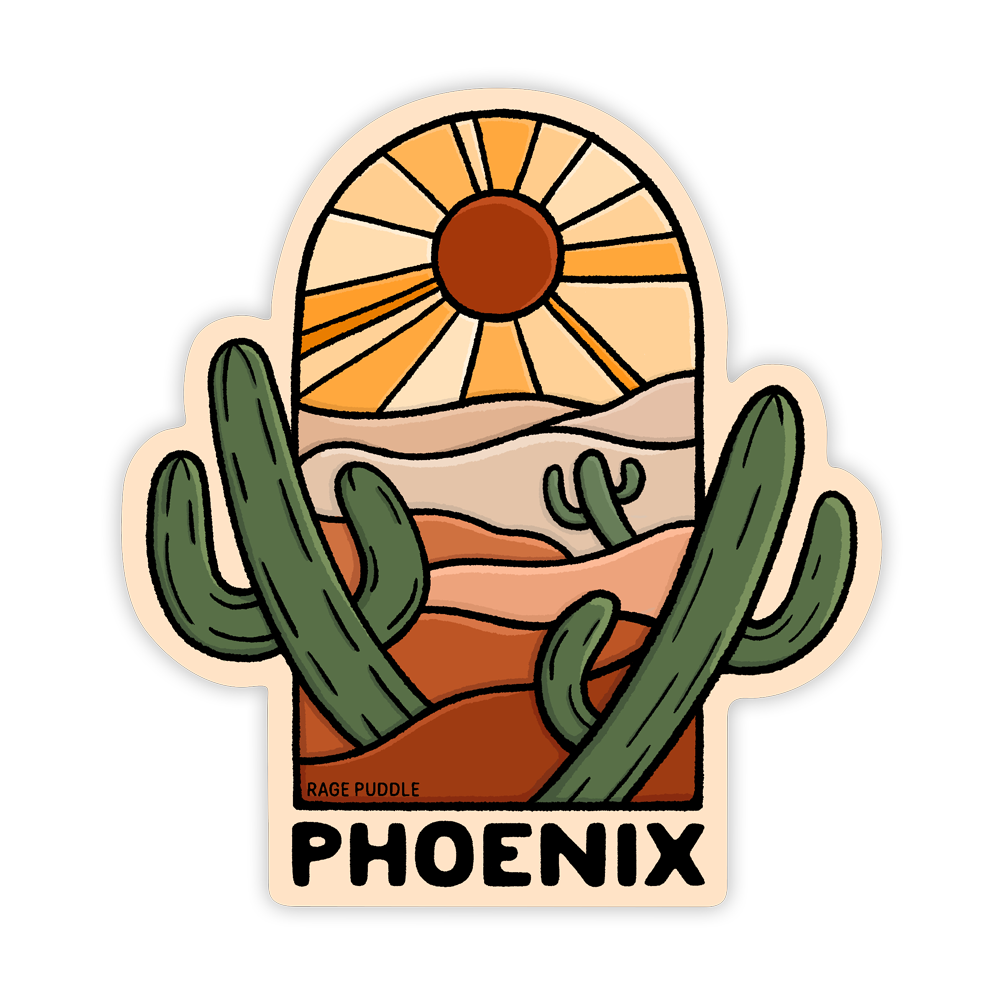 Phoenix Saguaro Cactus Vinyl Sticker