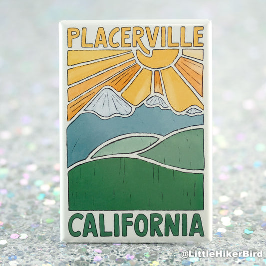 Placerville Fridge Magnet - Mountain Sketch