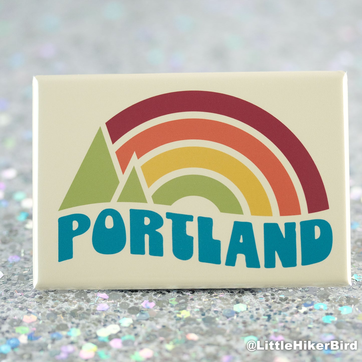 Portland Fridge Magnet - Vintage Sunset