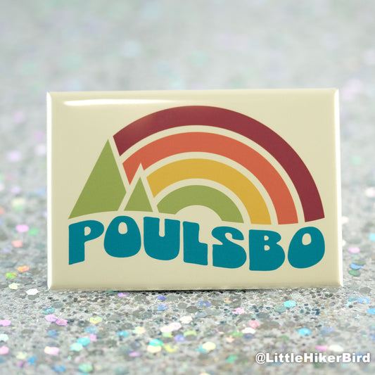 Poulsbo Fridge Magnet - Vintage Sunset