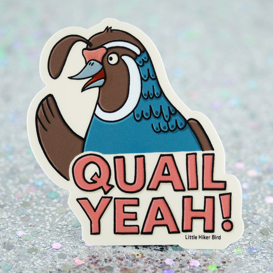 Quail Yeah Bird Vinyl Sticker