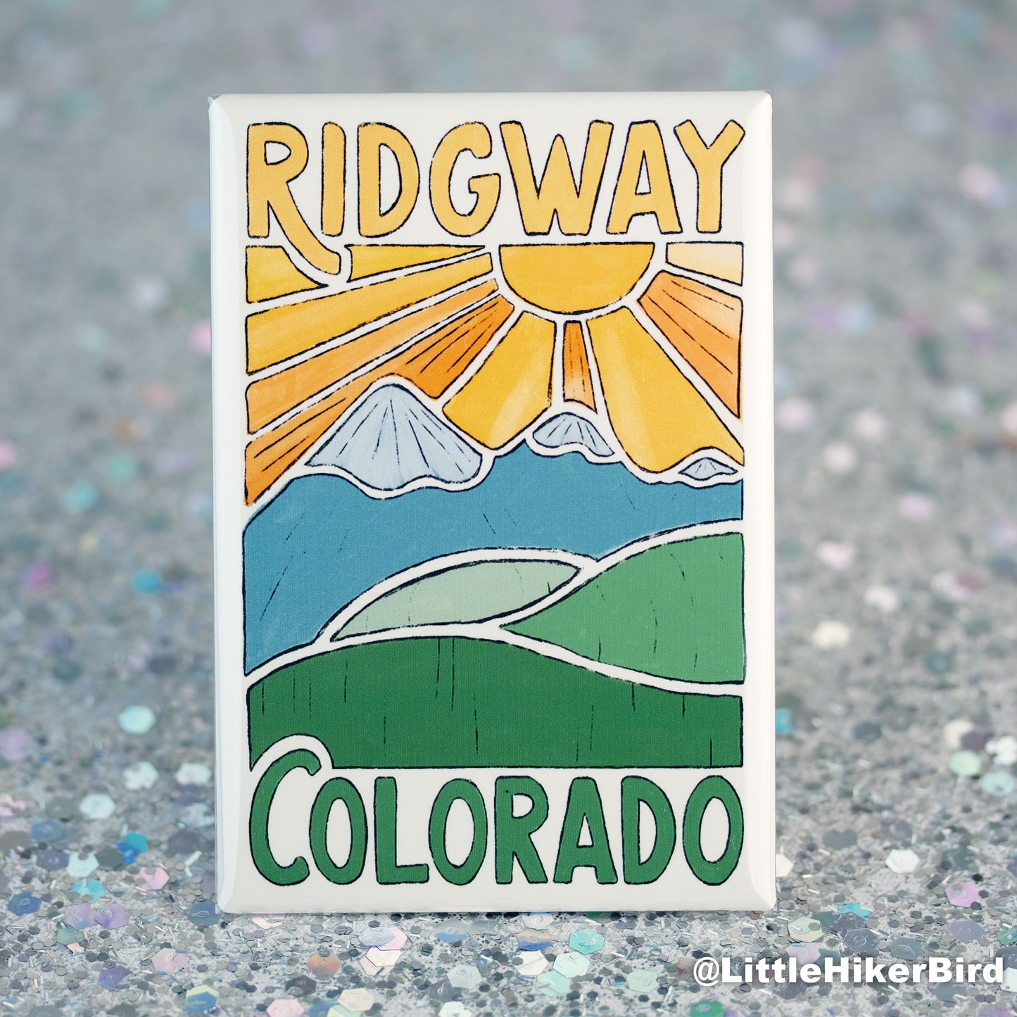 Ridgway Fridge Magnet - Mountain Sketch