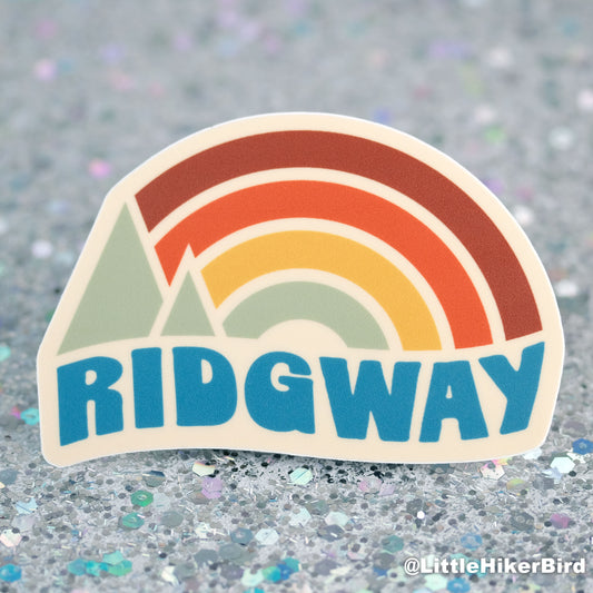 Ridgway, Colorado - Vinyl Sticker - Vintage Sunset