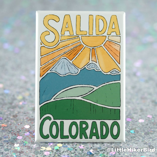 Salida, Colorado Fridge Magnet - Mountain Sketch