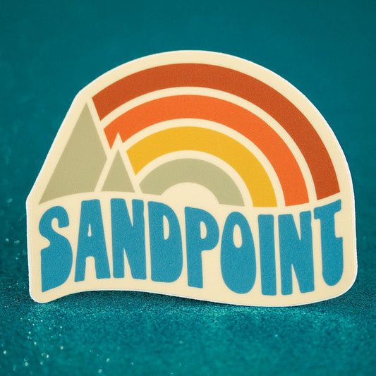 Sandpoint Rainbow Sunset Vinyl Sticker
