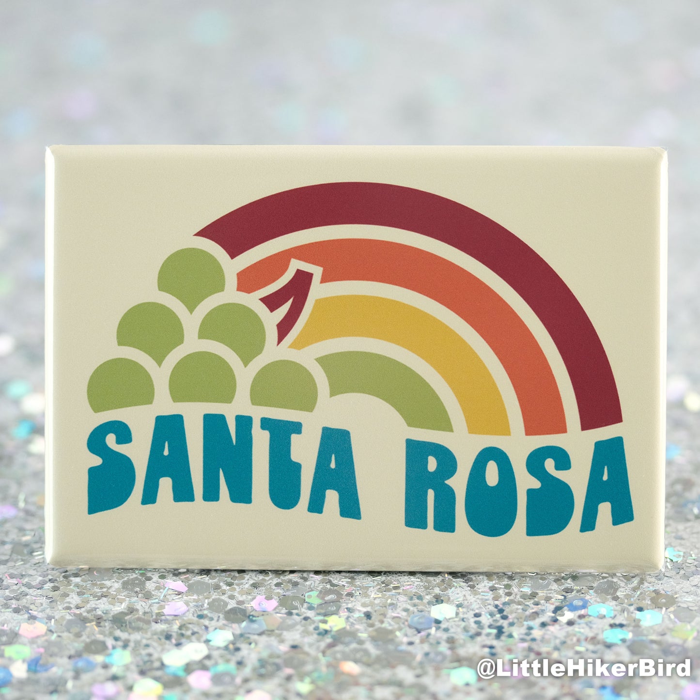 Santa Rosa Fridge Magnet - Vintage Sunset Grapes