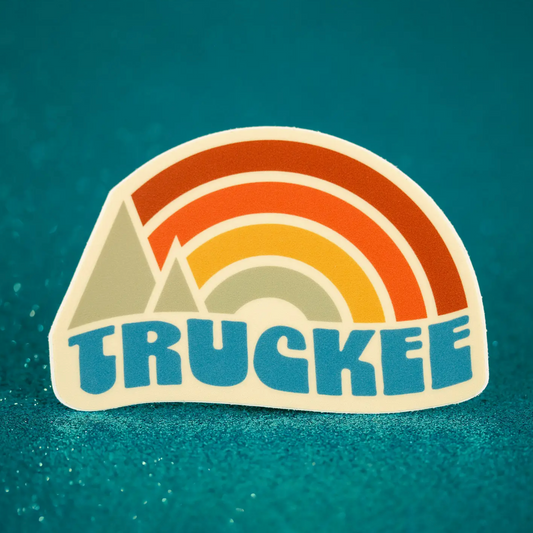 Truckee, California - Vinyl Sticker - Vintage Sunset