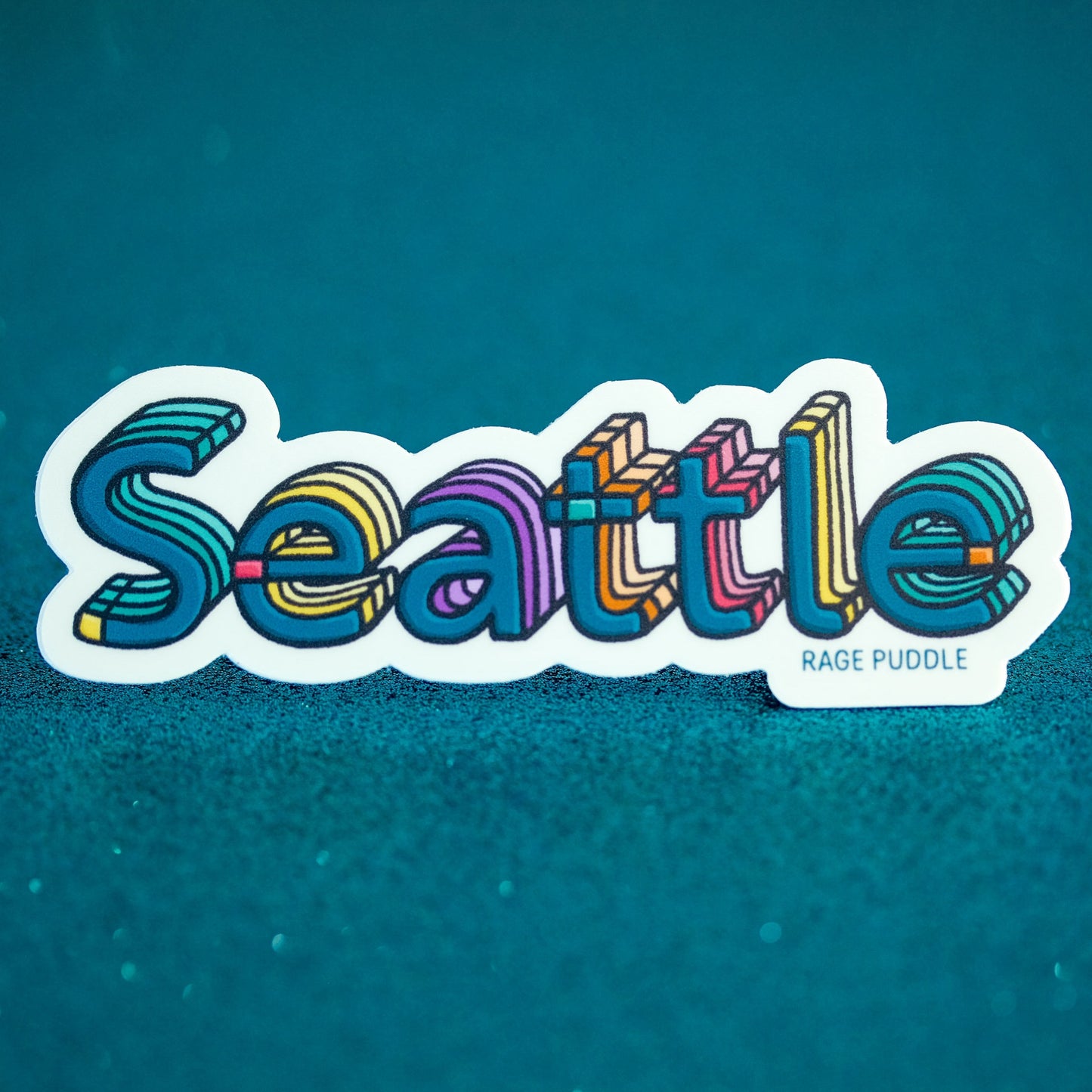 Seattle Colorful 3D type Vinyl Sticker