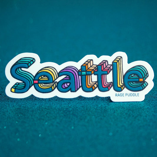 Seattle Colorful 3D type Vinyl Sticker