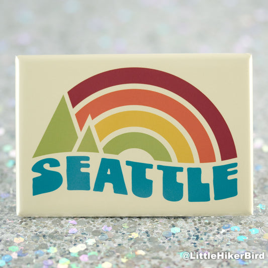 Seattle Fridge Magnet - Vintage Sunset