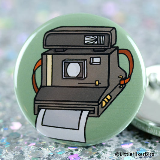 Vintage Instant Camera Pin Back Button Pin