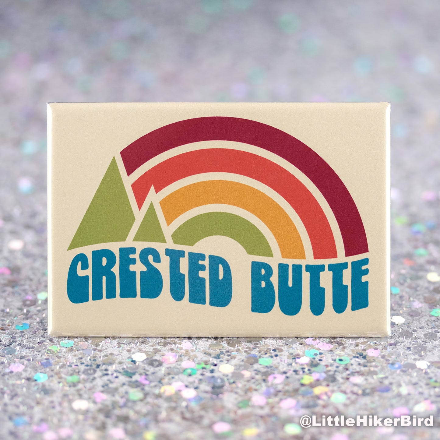 Crested Butte, Colorado Fridge Magnet - Vintage Sunset