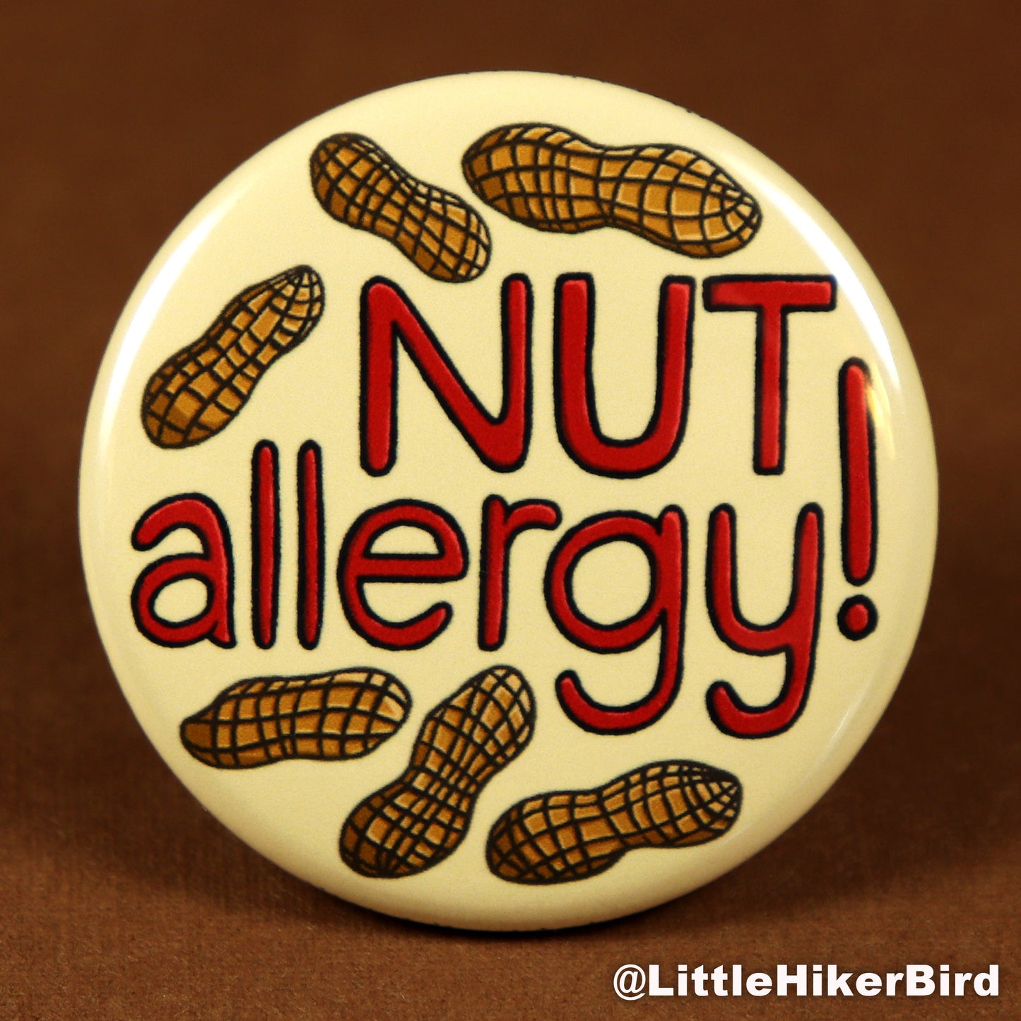 Nut Allergy Button Pin