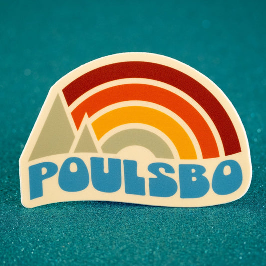 Poulsbo Rainbow Sunset Vinyl Sticker