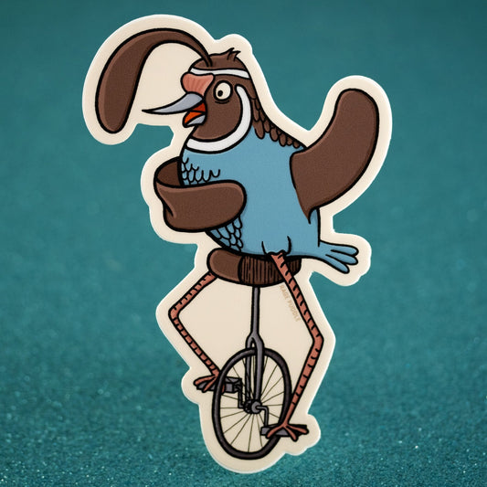 Unicycle Quail Vinyl Sticker