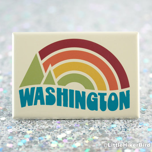 Washington State Fridge Magnet - Vintage Sunset
